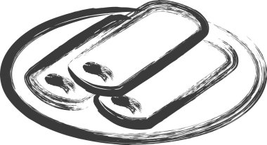 Mini fırça darbeleri yemek ve resimli börekler içmek.