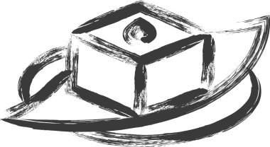 Mini fırça darbesi yemek illüstrasyonu tofu