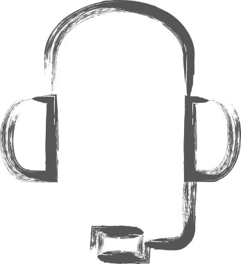 Mikrofonlu mini simge kulaklıkları yazarken fırçala