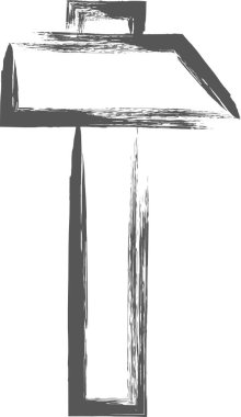 Mini ikon çekiç yazarken fırçala