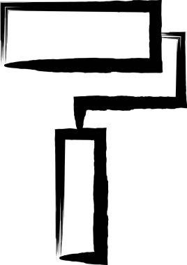 Fırça yazma aracı tek öge simge silindiri