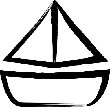 Fırça çizili araç simgesi çizim yatı