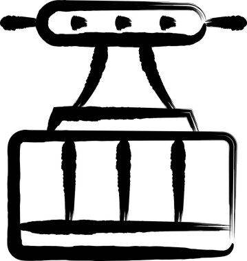 Fırça ile yazılmış araç simgesi çizim halatı