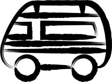 Fırça ile yazılmış araç simgesi resimli ambulans