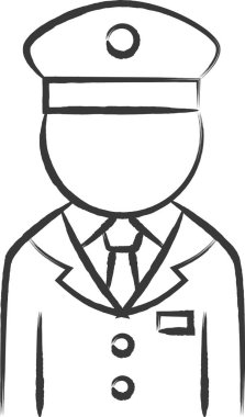 Fırça istasyonu ikon illüstrasyon istasyonu personeli