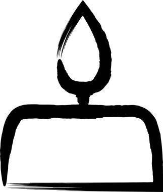 Afet önleme için gerekli öğelerin fırça çizilmiş tek simgesi: Mum