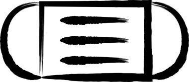 Afet önleme için gerekli ögelerin fırçayla çizilmiş tek simgesi: Maske