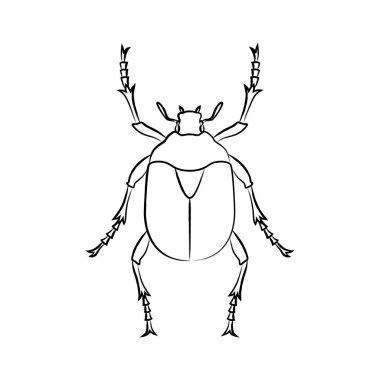 Fırça ile yazılmış böcek simgesi tek ögesi Kanabun