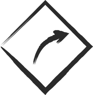 Bükülme ile mini işaretin fırça çizilmiş tek bir çizimi