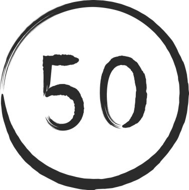 Mini işaret maksimum hızın fırçayla çizilmiş tek çizimi