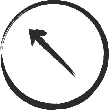 Mini bir işaretin fırçayla çizilmiş tek bir çizimi: Belirlenen yön dışında herhangi bir yönde hareket etmek yasaktır