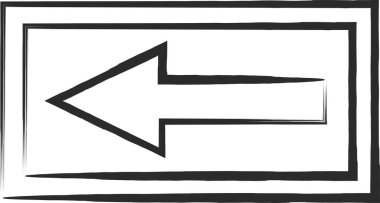 Single brush-drawn illustration of a simple sign - one-way street clipart