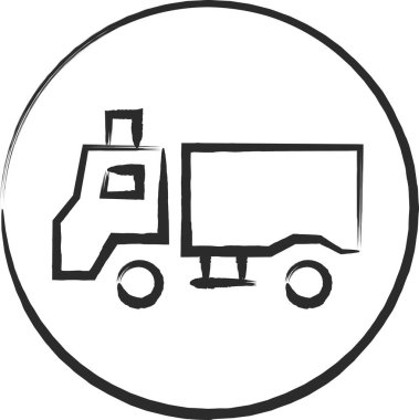 Basit bir işaretin tek fırça çizimi. Özellikle geniş çaplı afet müdahale araçları için..