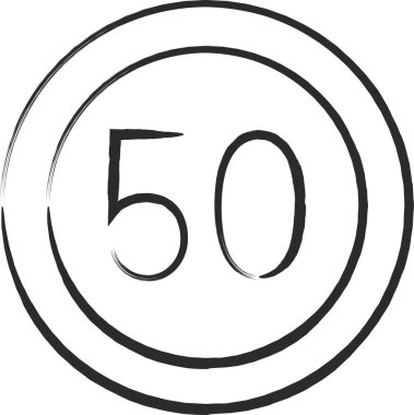 Basit işaret hızının fırçayla çizilmiş tek gösterimi