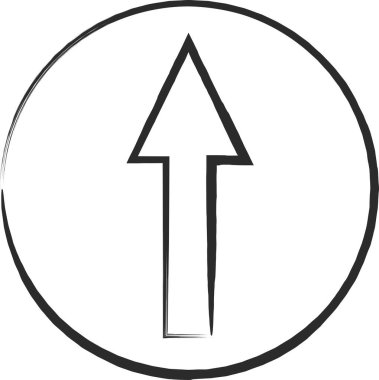 İşaretin basit fırçayla çizilmiş tek bir çizimi: Belirlenen yön dışında herhangi bir yönde ilerlemesi yasaktır