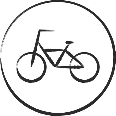 Basit bir işaretin tek fırça ile çizilmiş çizimi - Sadece belirli küçük motosikletler ve bisikletler için