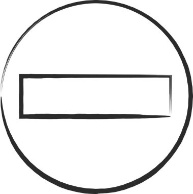 Basit bir tabelanın tek fırça çizimi - Araçlara izin yok