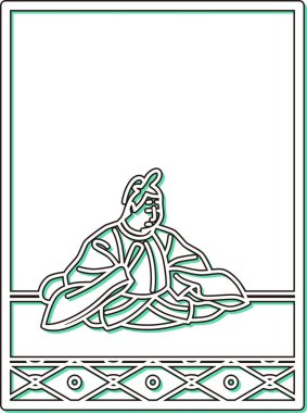 Basit renk gölgesi Hyakunin Isshu Gotokudaiji Sol Bakanı