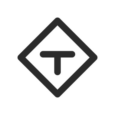 T şeklindeki yol kesişiminde mini işaretin tek çizimi