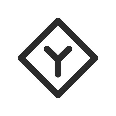 Y şeklindeki yol kesişiminde mini işaretin tek çizimi