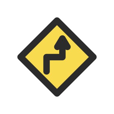 Sırt kırılması olan mini işaretin tek renk çizimi