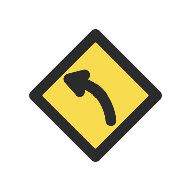 Bükülmüş mini işaretin tek renk çizimi