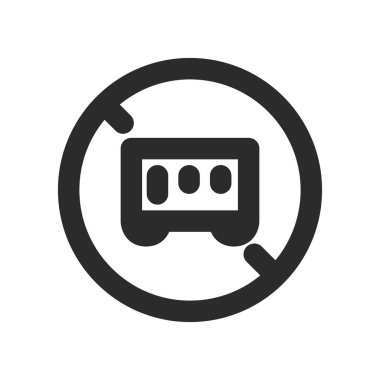 Mini işaretin çizgi çizimi: Büyük yolcu araçları için yol kapalı, vs..