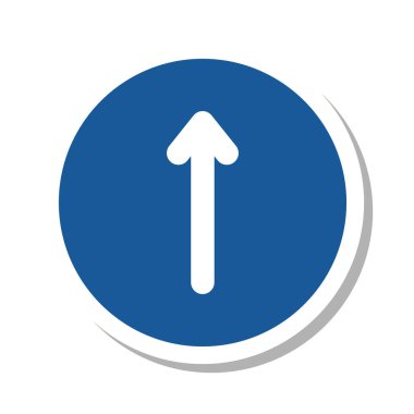 Mini işaret etiketinin tek bir çizimi: Belirlenen yön dışında herhangi bir yönde hareket etmek yasaktır