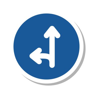 Mini işaret etiketinin tek bir çizimi: Belirlenen yön dışında herhangi bir yönde hareket etmek yasaktır