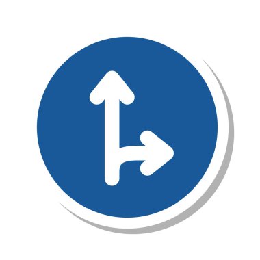 Mini işaret etiketinin tek bir çizimi: Belirlenen yön dışında herhangi bir yönde hareket etmek yasaktır