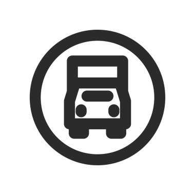 Sadece yetkili araçlar için mini tabelanın tek çizgi çizimi