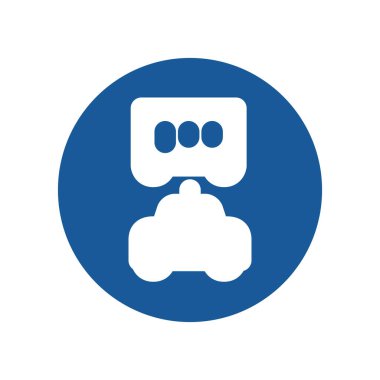 Mini işaretin tek renk çizimi, sadece yetkili araçlar için (kombinasyon)