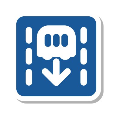 Yol otobüsleri için Mini işaret etiketi tek nesne illüstrasyon öncelikli trafik bölgesi, vs..