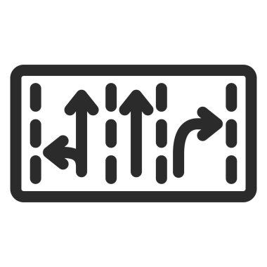 Mini işaret trafik sınıflandırmasını seyahat yönüne göre çizen satır çizimi