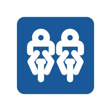 Mini işaretin tek renk çizimi, çevrilebilir