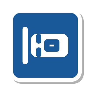 Mini işaret etiketi tek parça illüstrasyon dikey park