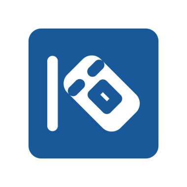 Çapraz park işaretinin tek renk çizimi