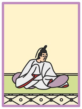 Simple Color Hyakunin Isshu Kawahara Sadaijin clipart