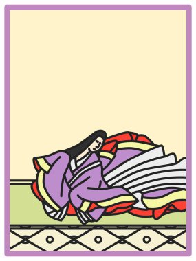 Basit Renk Hyakunin Isshu Mor Shikibu