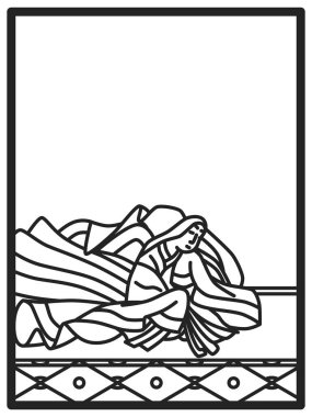 Basit çizgi çizimi Hyakunin Isshu Sei Shonagon
