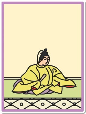 Simple sticker Hyakunin Isshu Dainagon Tsunenobu clipart