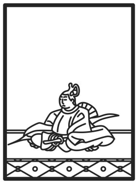 Mototoshi Fujiwara 'dan Hyakunin Isshu çizimi