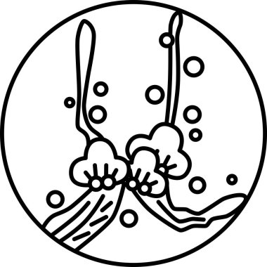 Çizgi çizimi dairesel basit hanafuda Kisaragi eriği Şubat erik artıkları