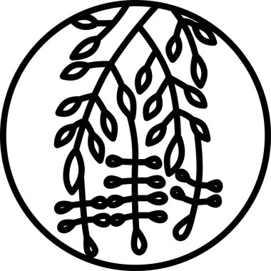 Çizgi çizimi dairesel mini Hanafuda Uzuki Wisteria April Wisteria pisliği