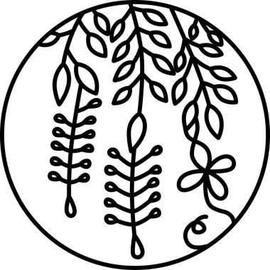 Çizgi çizimi basit Hanafuda Uzuki Wisteria April Wisteria pisliği