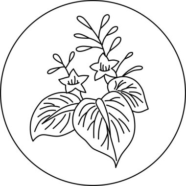 Çizgi çizimi dairesel hanafuda Aralık paulownia pislikleri