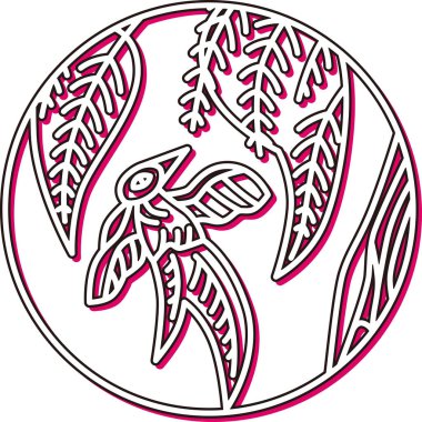 Renk gölgesi dairesel basit hanafuda, Shimotsuki, Tochi, Swallow, November, Tochi ve Swallow