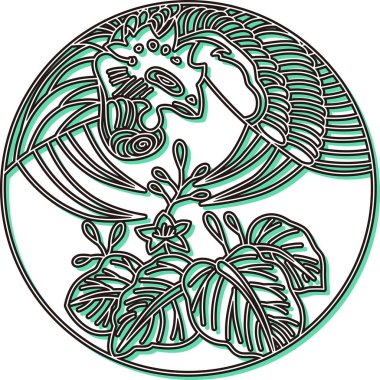 Renk gölgesi dairesel hanafuda Aralık paulownia Phoenix Aralık paulownia ve Phoenix