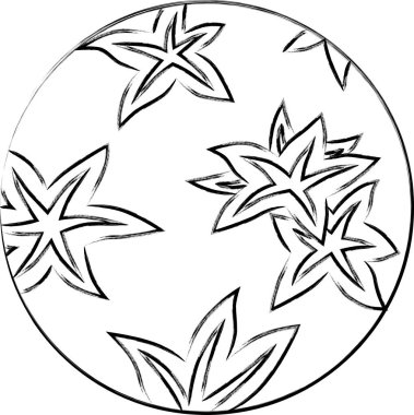 Fırça şeklinde yuvarlak Hanafuda, Kannazuki, sonbahar yaprakları, Ekim, sonbahar yaprakları