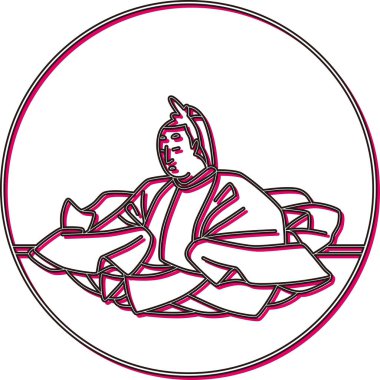 Renk gölgesi dairesel Hyakunin Isshu İmparator Tenji